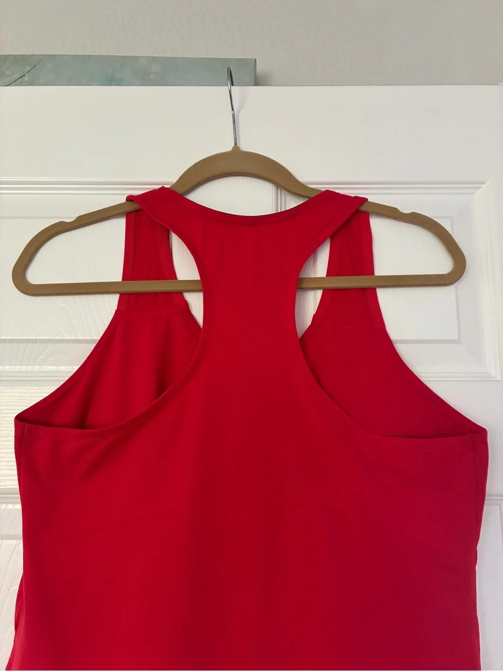 Nike Red Racerback Dri-FIT Tank Top with White Swoosh